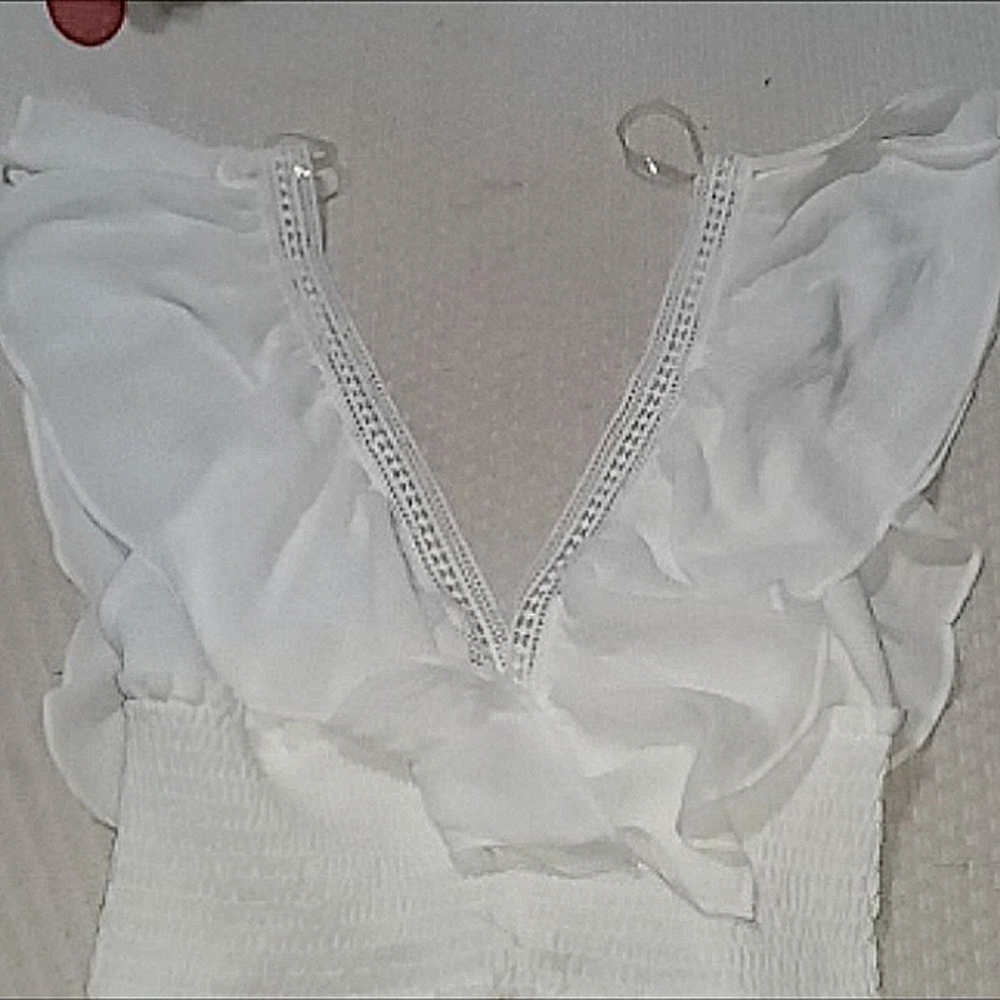 White Laced crop top